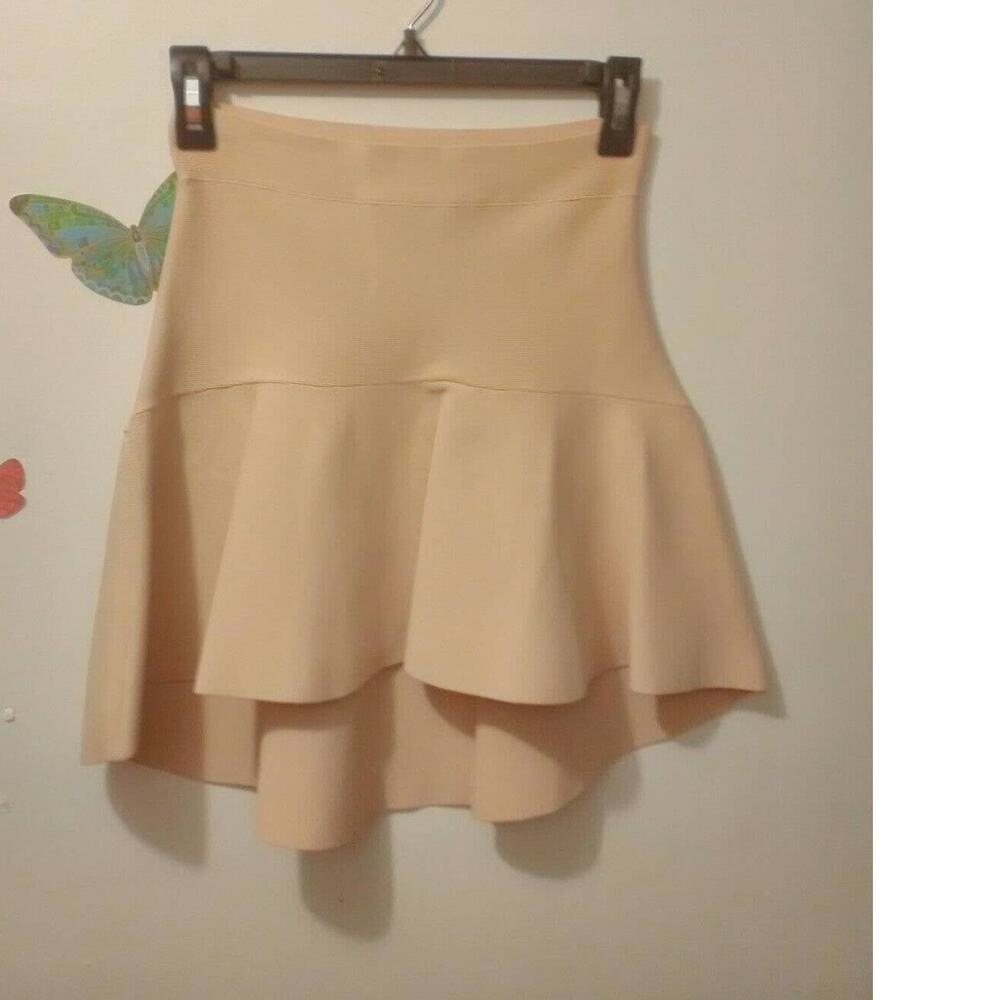 BCBG MAX AZRIA BARE PINK EVELYN PEPLUM SKIRT SIZE S NEW